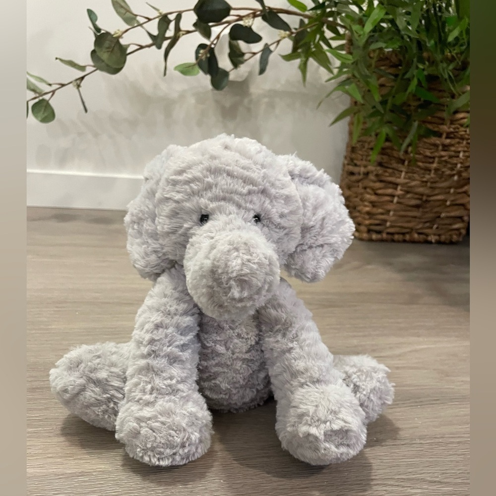 JELLYCAT Soft Grey Fuddlewuddle Elephant Stuffed Plush Toy.